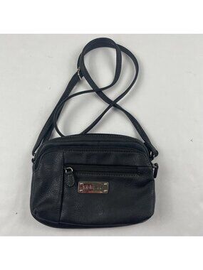 MultiSac Mini Dynamo Crossbody Bag Purse Triple Zip Organization Faux Leather